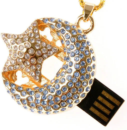 Creative U Disk USB flash drive with metal casing in jewellery design style.