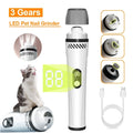 Electric dog nail trimmer with LED display and 3-speed settings