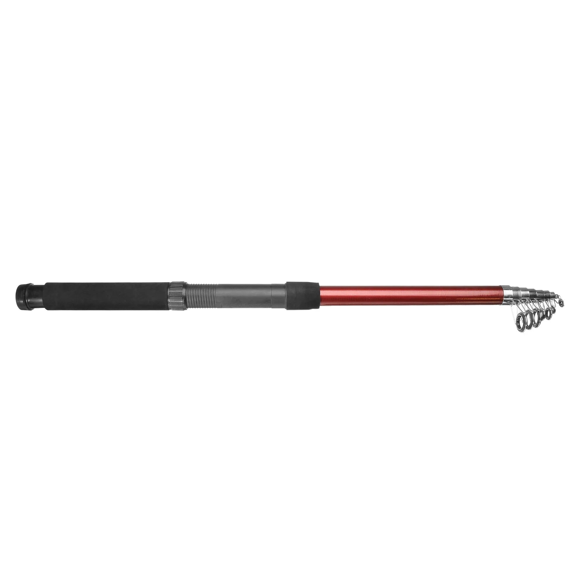White LED fishing rod light unit mounted on top of an extended telescopic pole, with an RF remote control beside it.