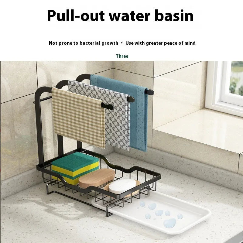 Foldable plastic kitchen storage rack with Chinese style design for wall or countertop placement