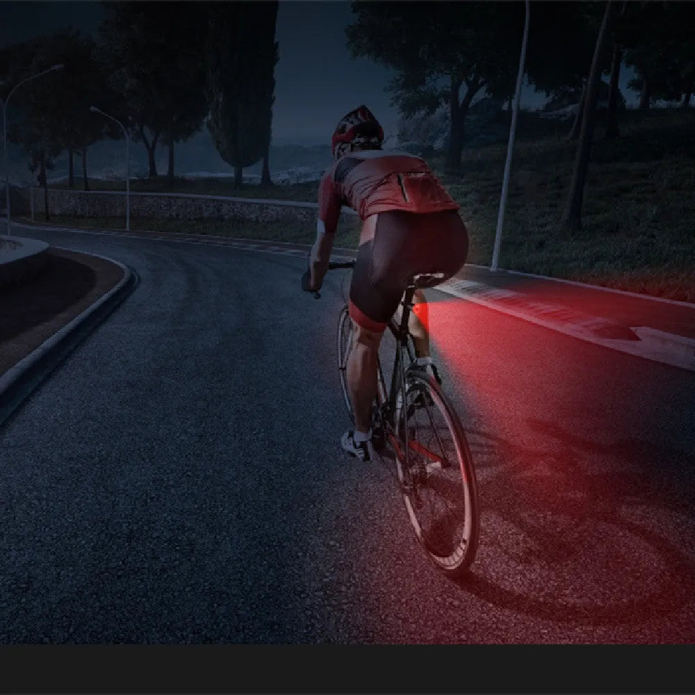 Black Smart Brake Sensing USB rechargeable bicycle taillight with aluminium alloy shell
