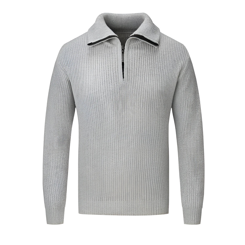 Men's solid colour slim fit pullover sweater for autumn and winter wear.