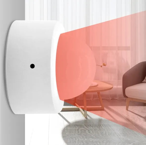 White wireless infrared body sensor with ZigBee connectivity for home motion detection