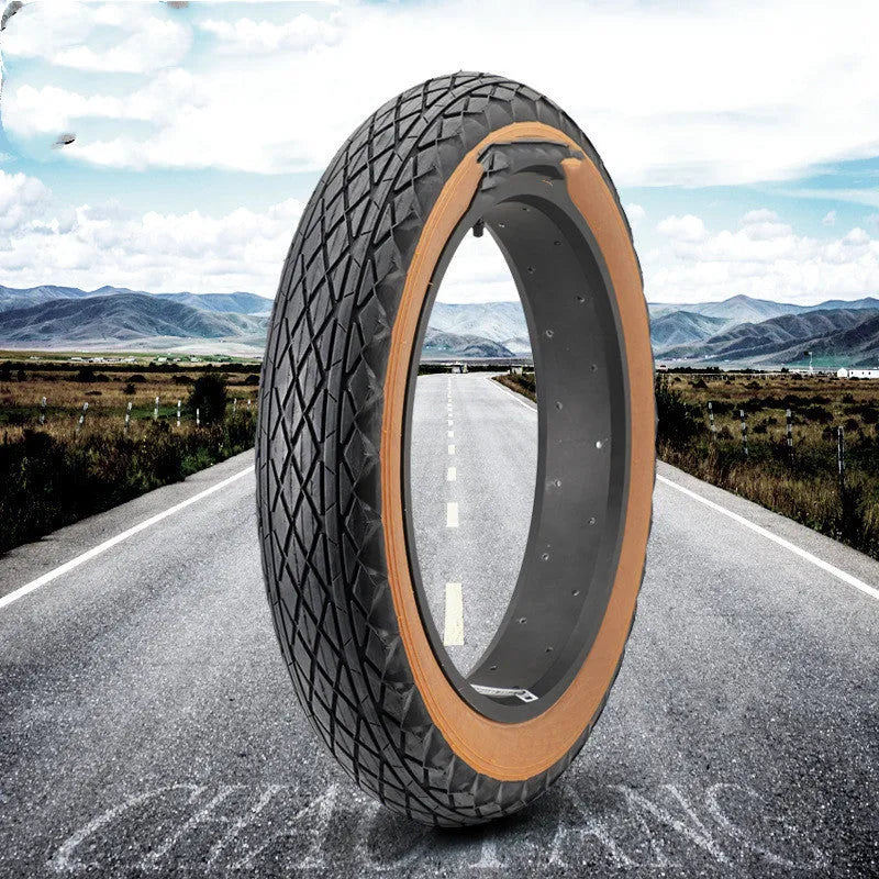 Brown rubber snowmobile tire 20x4.0 for electric beach car with skin edge detail