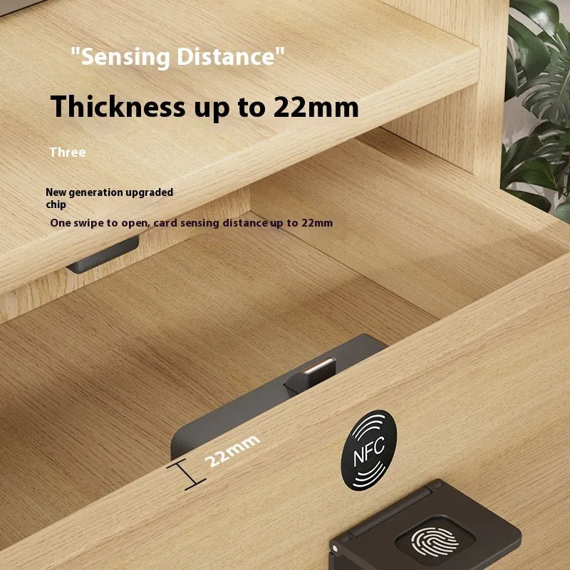 F079 punch free drawer lock with removable card system and keys for wardrobe installation