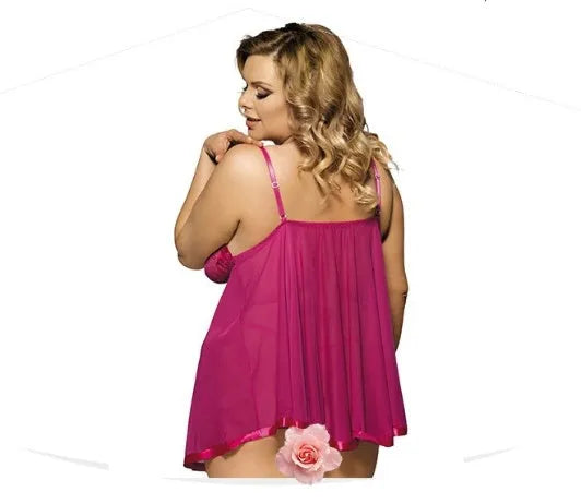 Women's seamless lace mesh sleepdress lingerie in purple, red, black, pink, and white colours