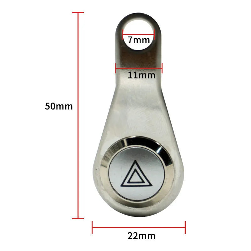 Black stainless steel motorcycle double flash switch with illuminated ring and metal button