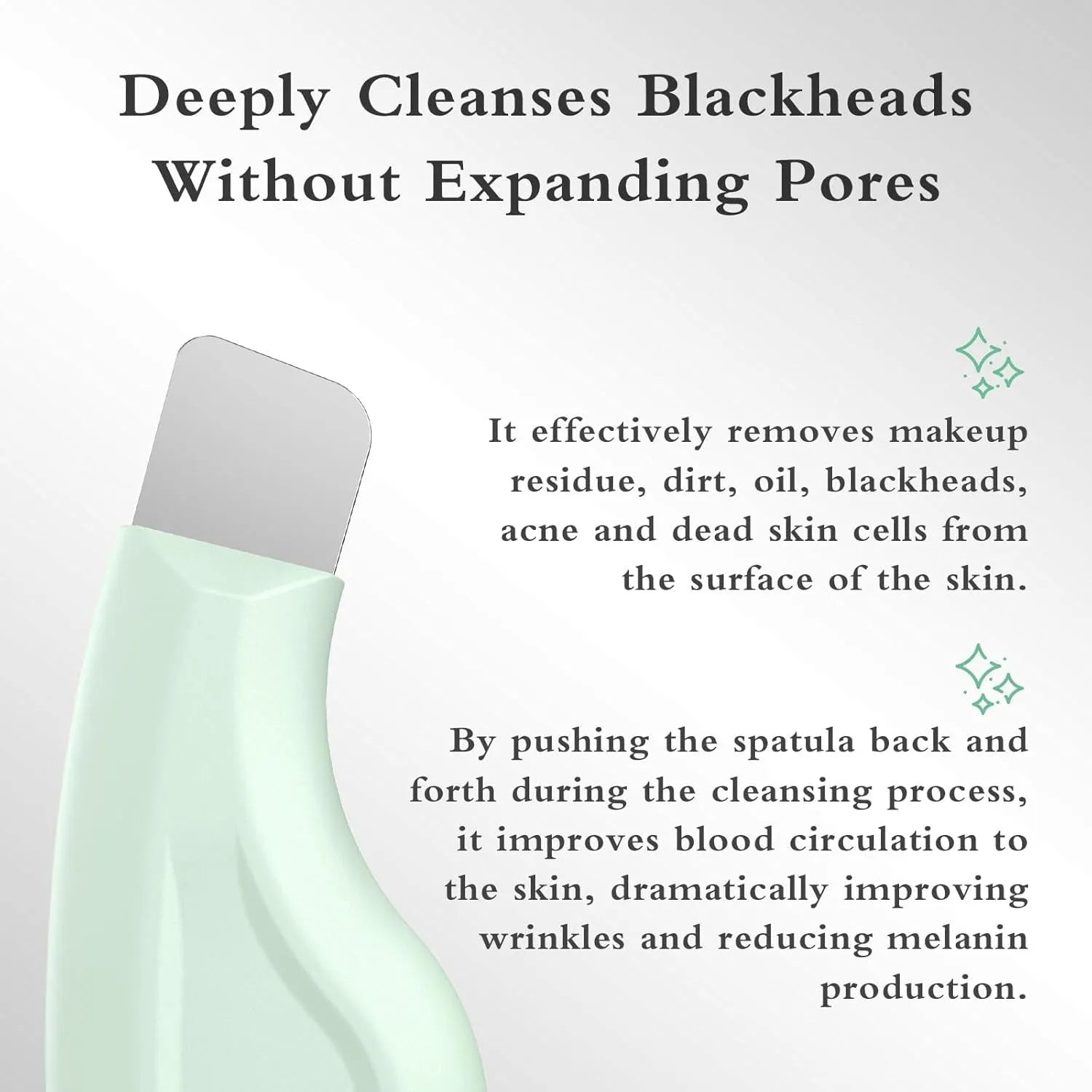 Stainless steel blackhead scraper facial tool with non-slip handle for pore cleansing