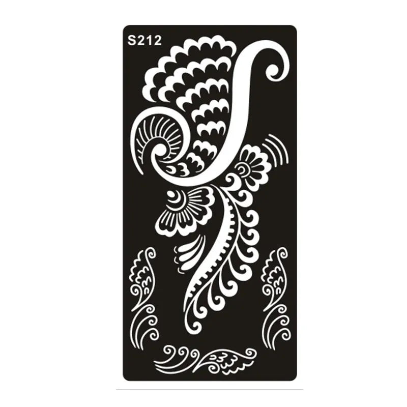 Geometric hollow tattoo template stickers on water transfer paper in multiple colours