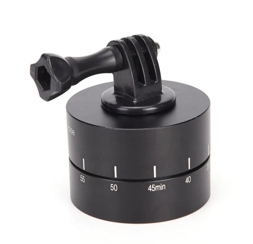 360-degree auto rotate camera tripod head base compatible with GoPro, DSLR and iPhone