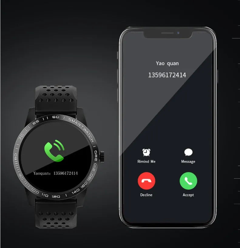 T2 smart bracelet with colour screen displaying heart rate on wrist in black or blue