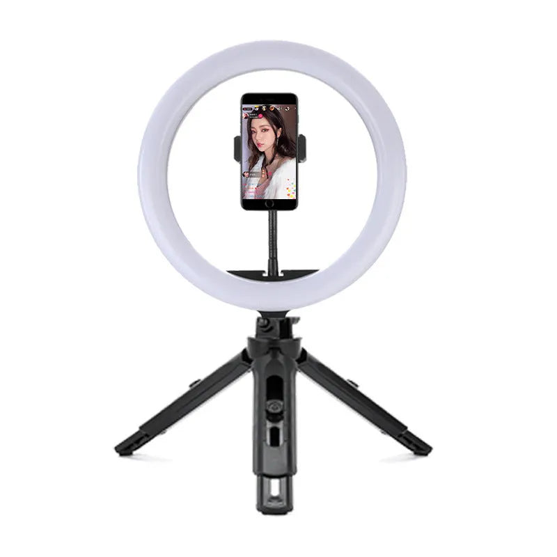 10-inch smartphone ring light with adjustable metal bracket for selfies and video recording