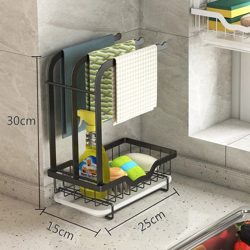 Foldable plastic kitchen storage rack with Chinese style design for wall or countertop placement