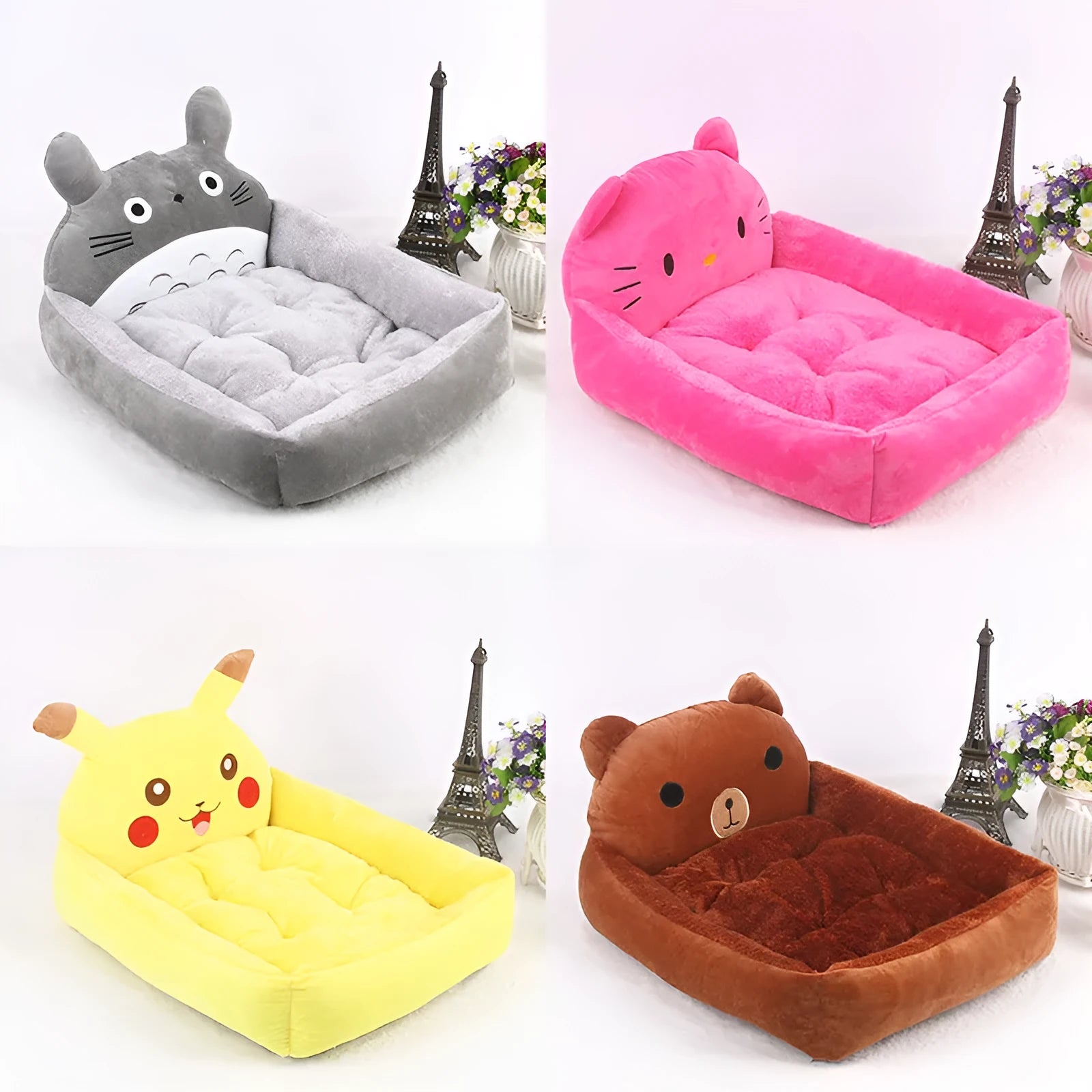 Cartoon-style winter warm pet sofa bed for small dogs and cats in multiple colours