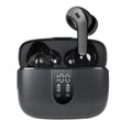 Jerry X08 wireless Bluetooth in-ear headset with digital display and charging case in black colour