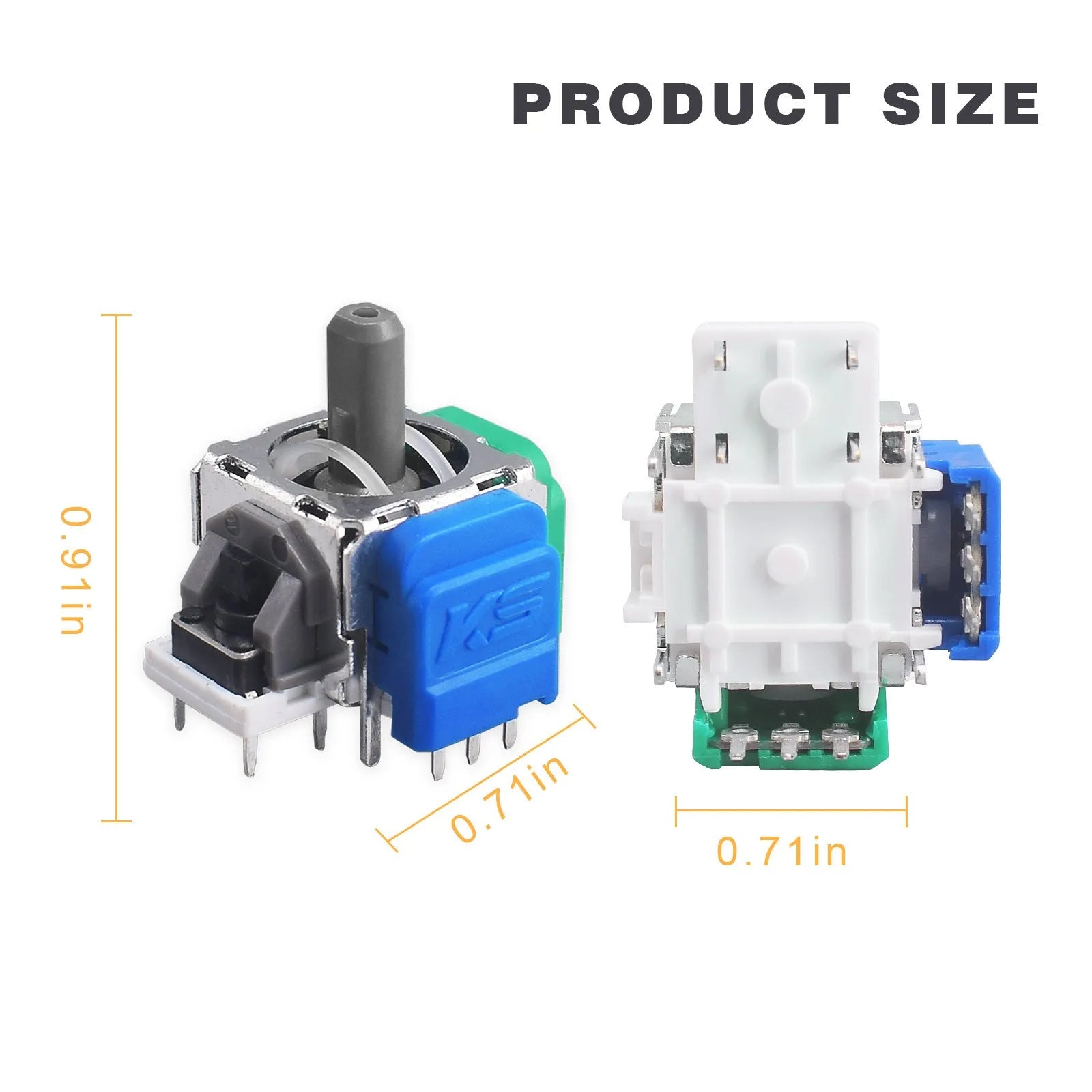 Hall effect electromagnetic joystick replacement module for PS5 PS4 XBOX and Nintendo Switch gamepad controllers.