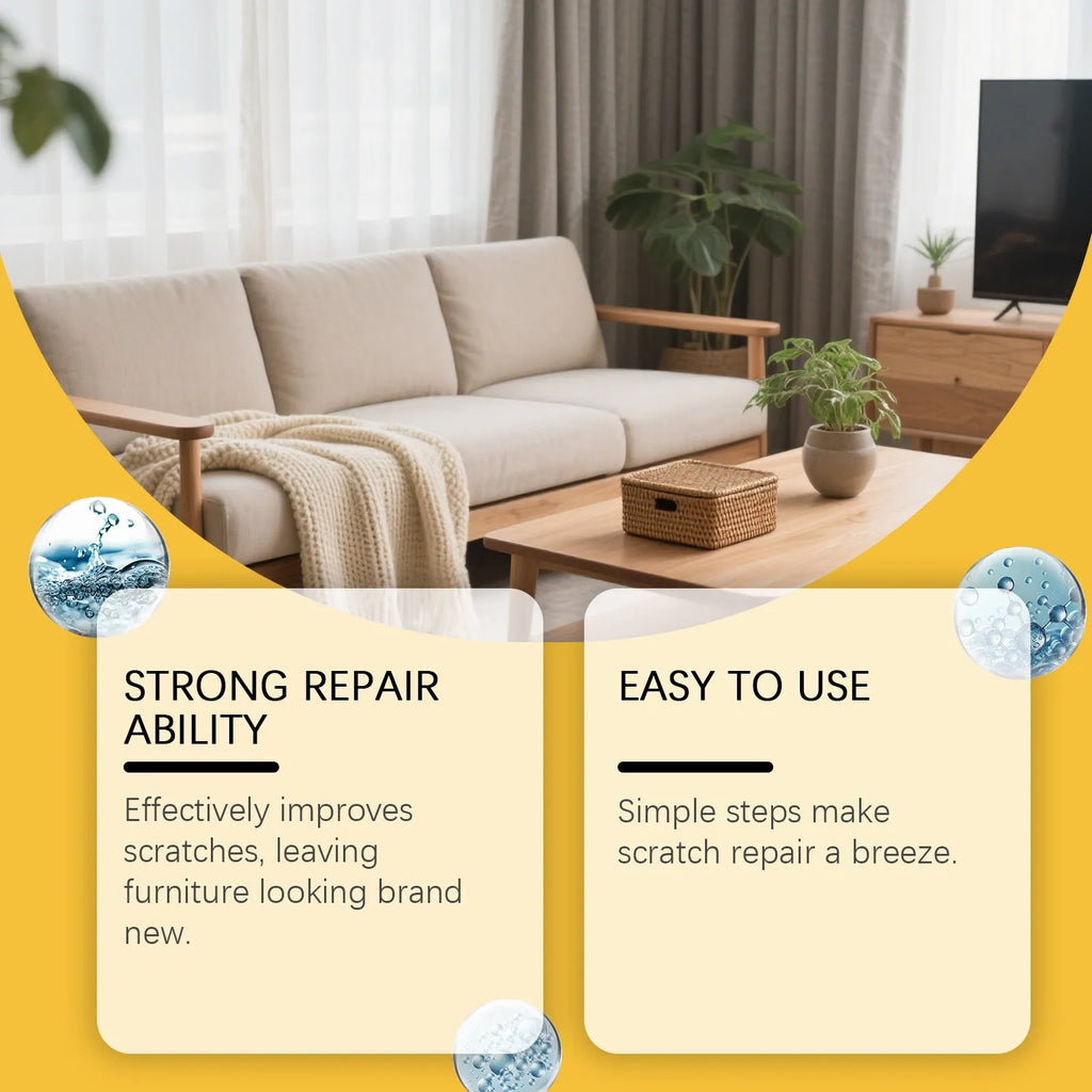 Wooden furniture scratch care agent bottle with microfibre towel for surface maintenance