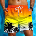Men's loose fit ethnic style swimming trunks in polyester fibre fabric, shown in colour J001.