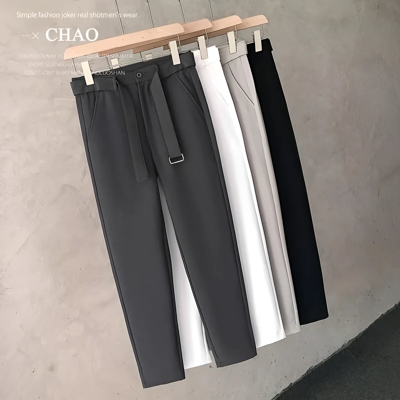 Boys slim straight trousers in wool blend fabric with tapered leg business casual design