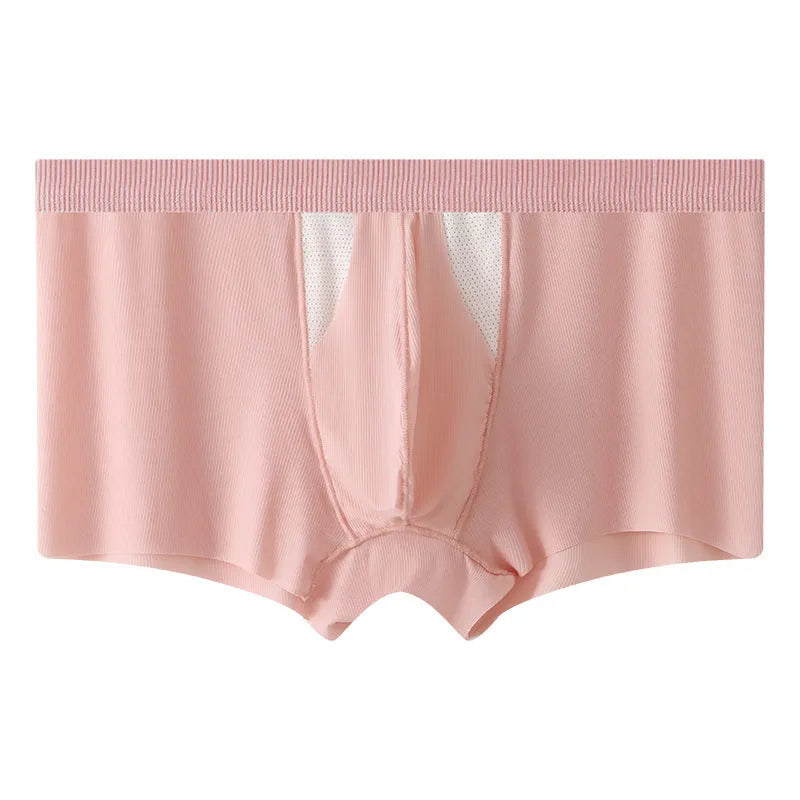 Ice silk double-layer training shorts in various colours showing hole bag design for breathability.