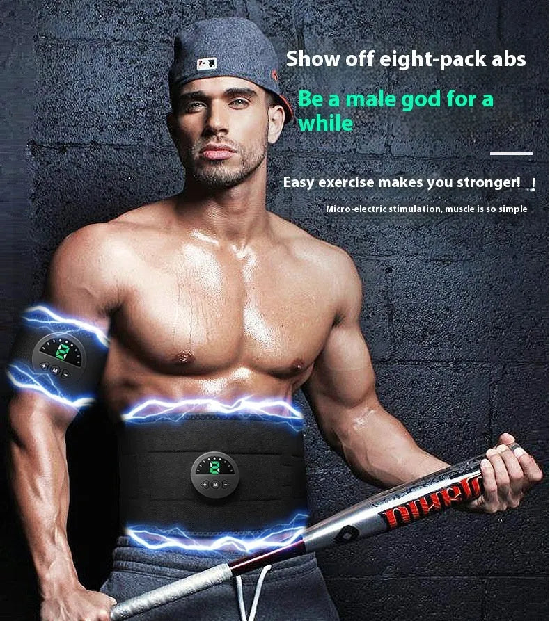 Display screen waist and abdomen fitness belt with 120cm belt and USB cable