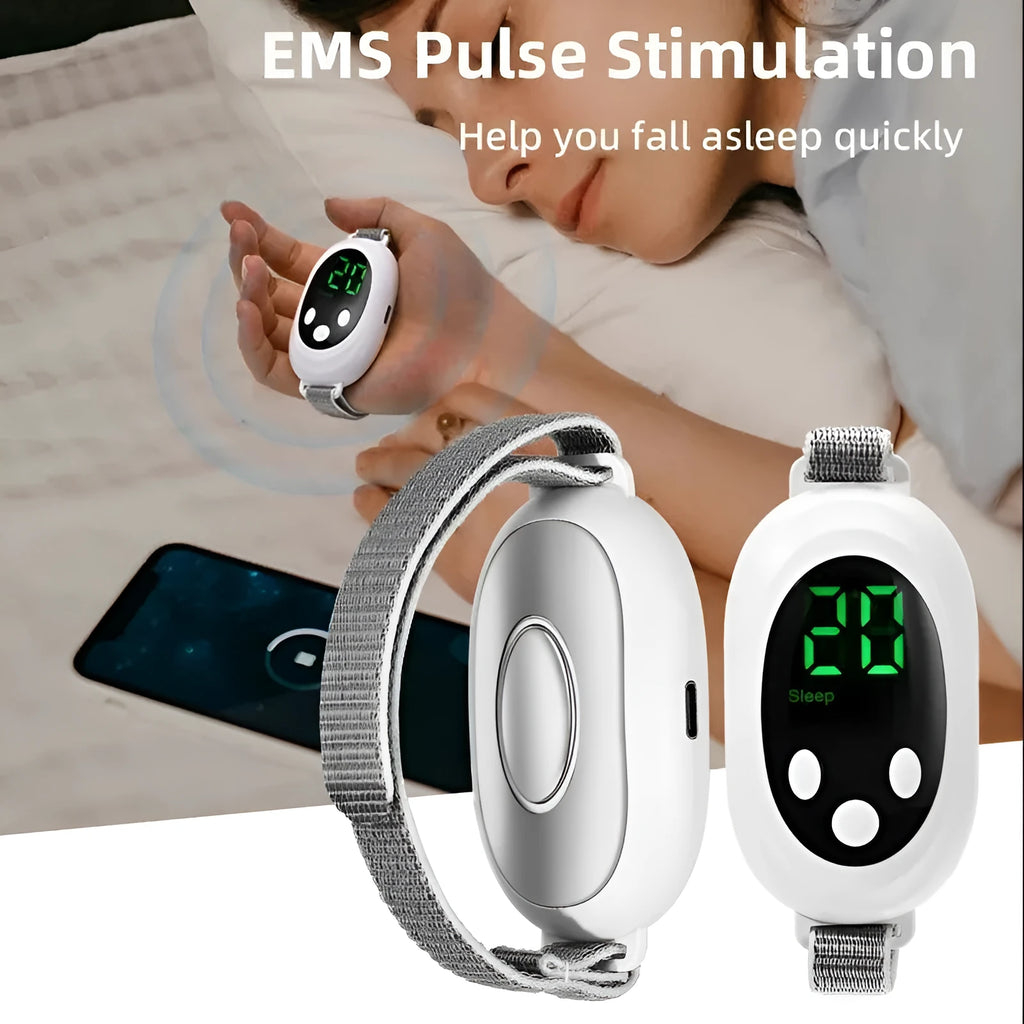 White sleep aid instrument with handheld remote control and USB charging cable