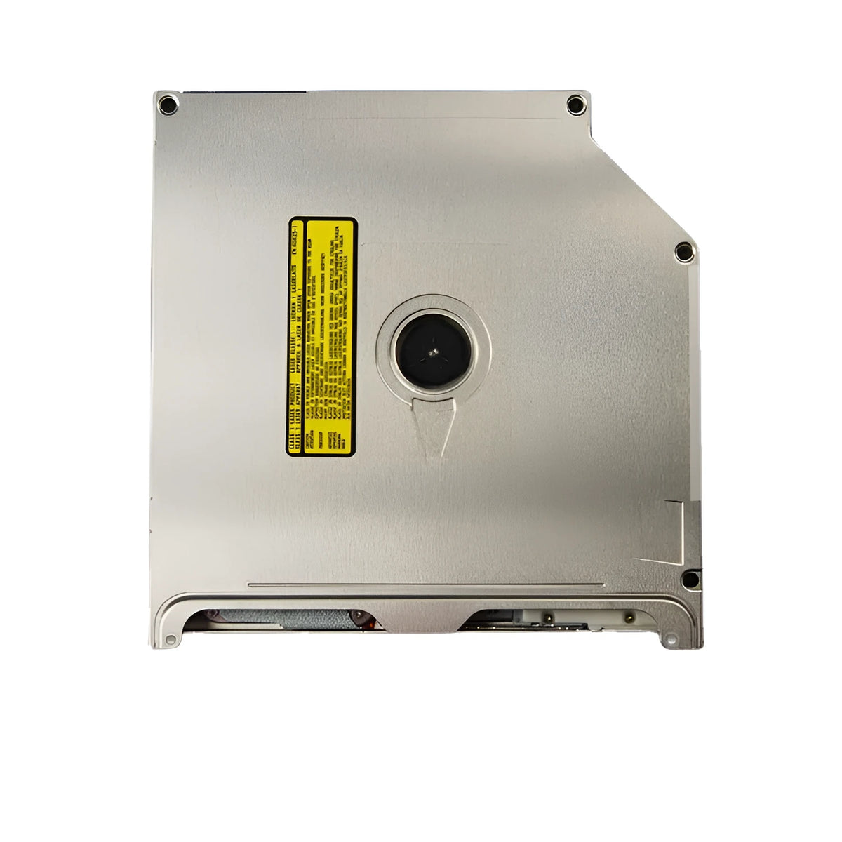 Silver internal SATA optical drive for MacBook Pro 13 laptop showing dimensions
