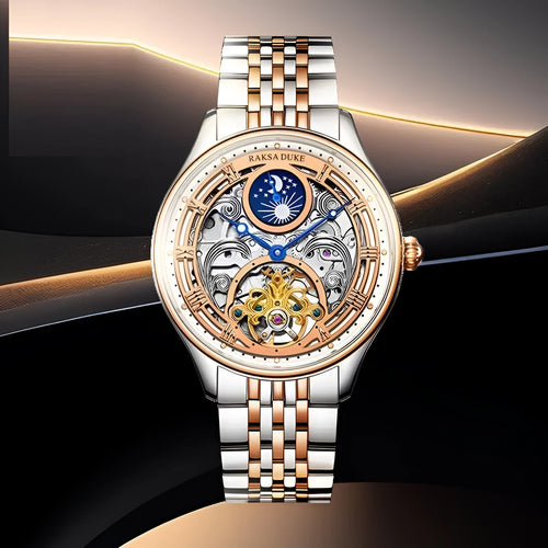 Men's business waterproof wrist watch with stainless steel strap and 16mm thickness case