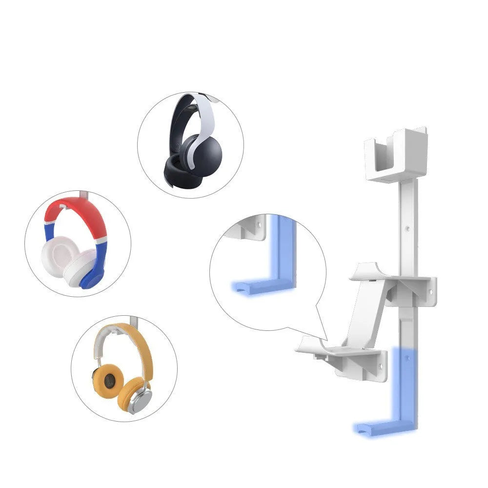 White wall-mounted gaming controller hook for PS5 Xbox Switch remote storage