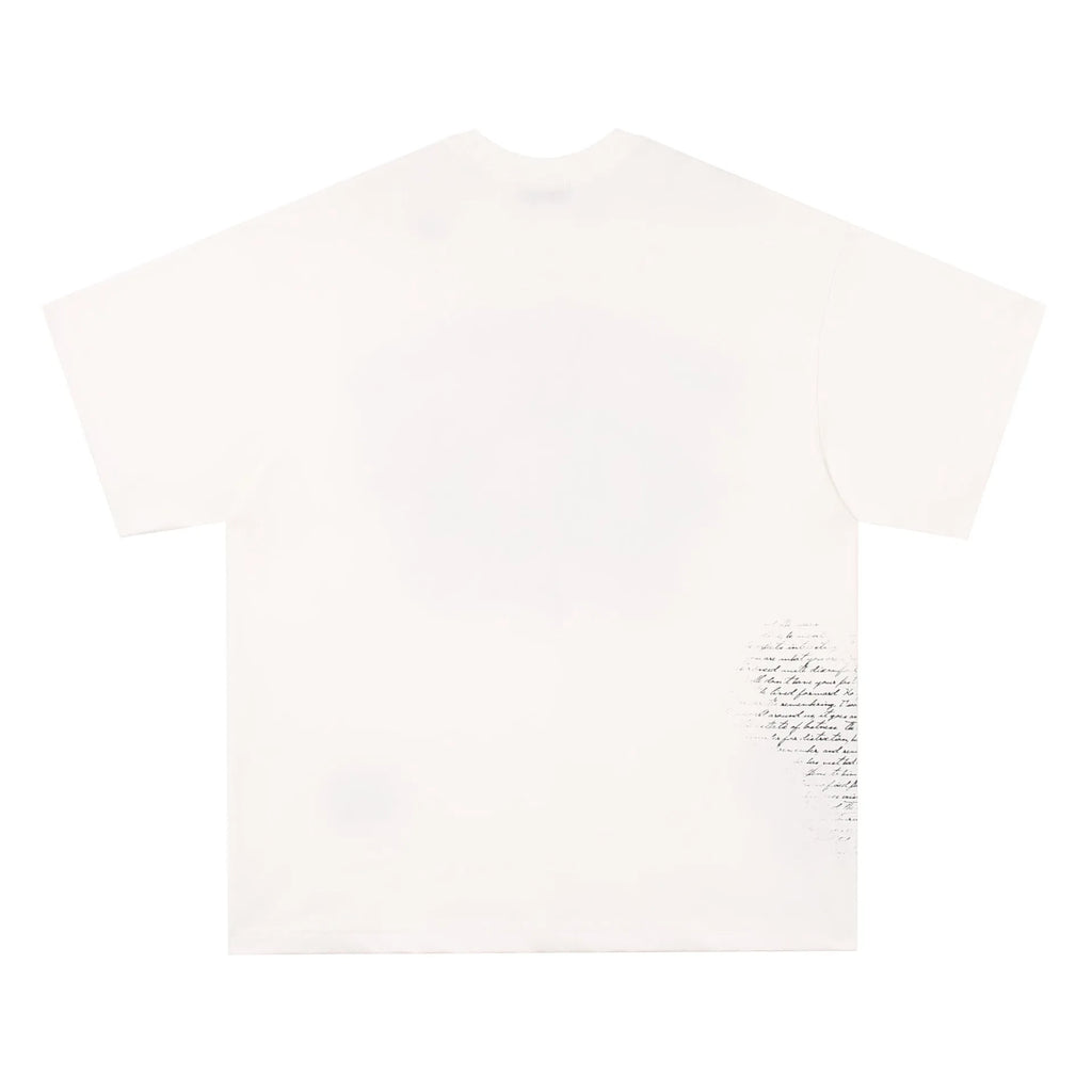American retro hip hop gothic cotton t-shirt with letter pattern in black and white colour options