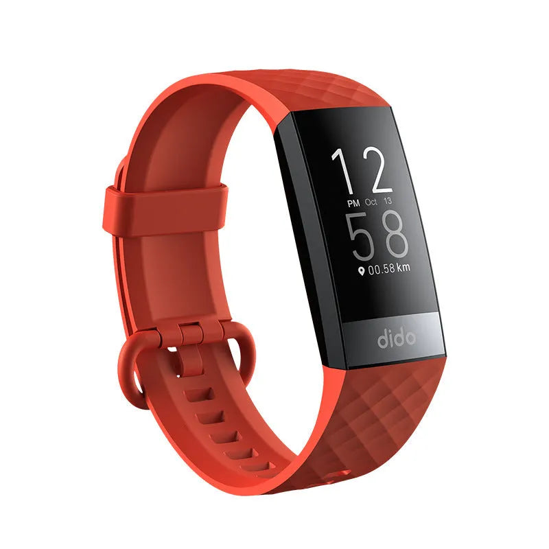 Y6 Black smart bracelet with 1.1 inch screen showing heart rate and ECG data on wrist.
