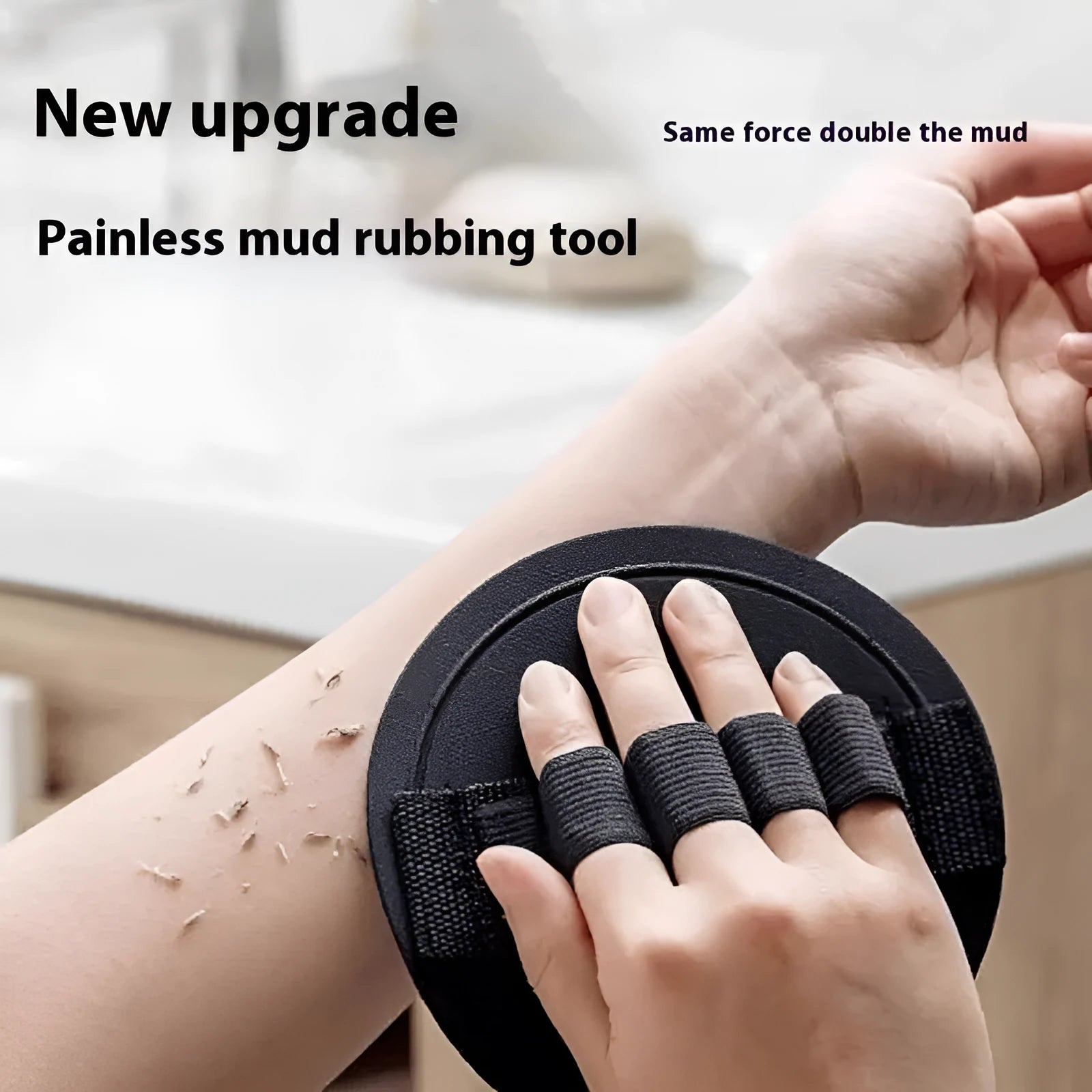 Women's natural rubber bath gadget finger style in round cake colours with bath towel