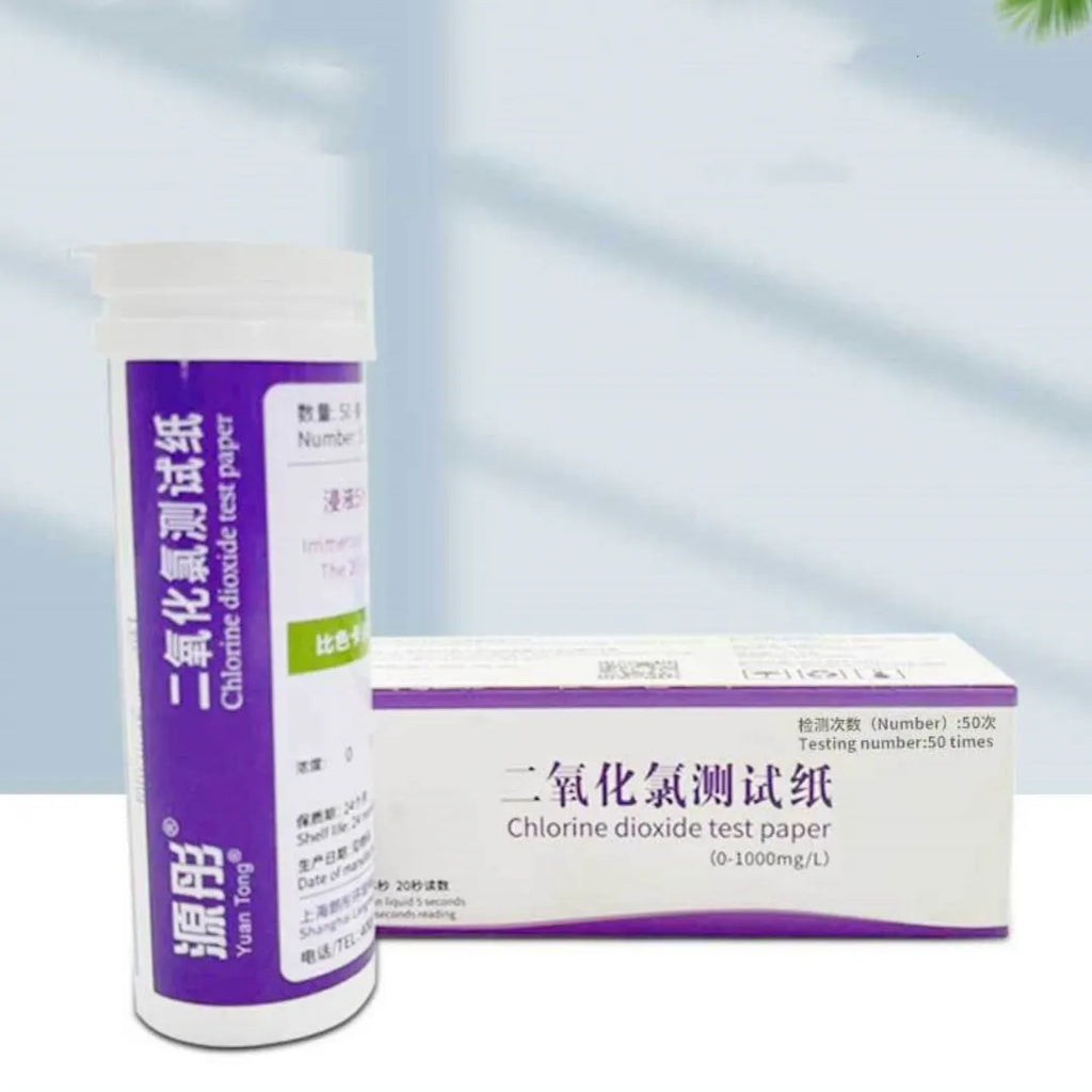 Chlorine dioxide test paper bottle containing 50 pieces for waste water concentration detection 0-1000mg/L range