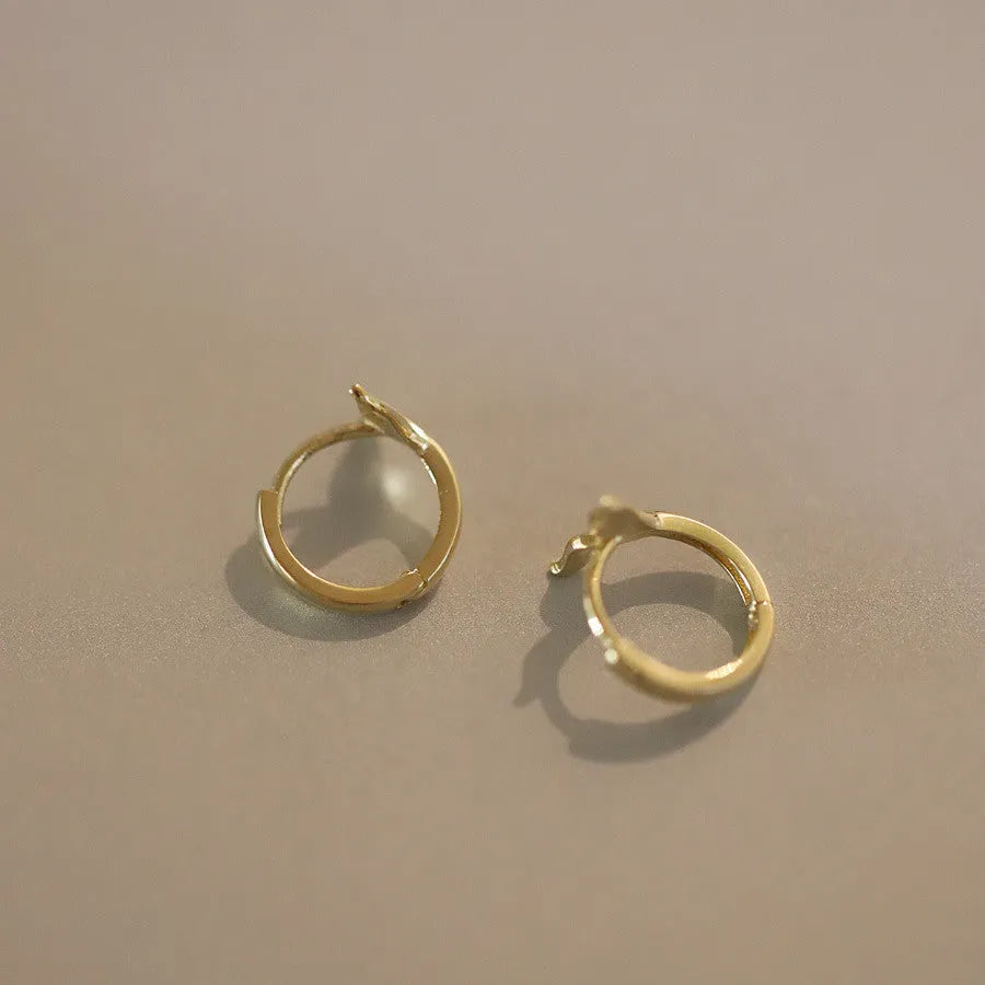 Gold plated fishtail hoop earrings for women made from S925 sterling silver
