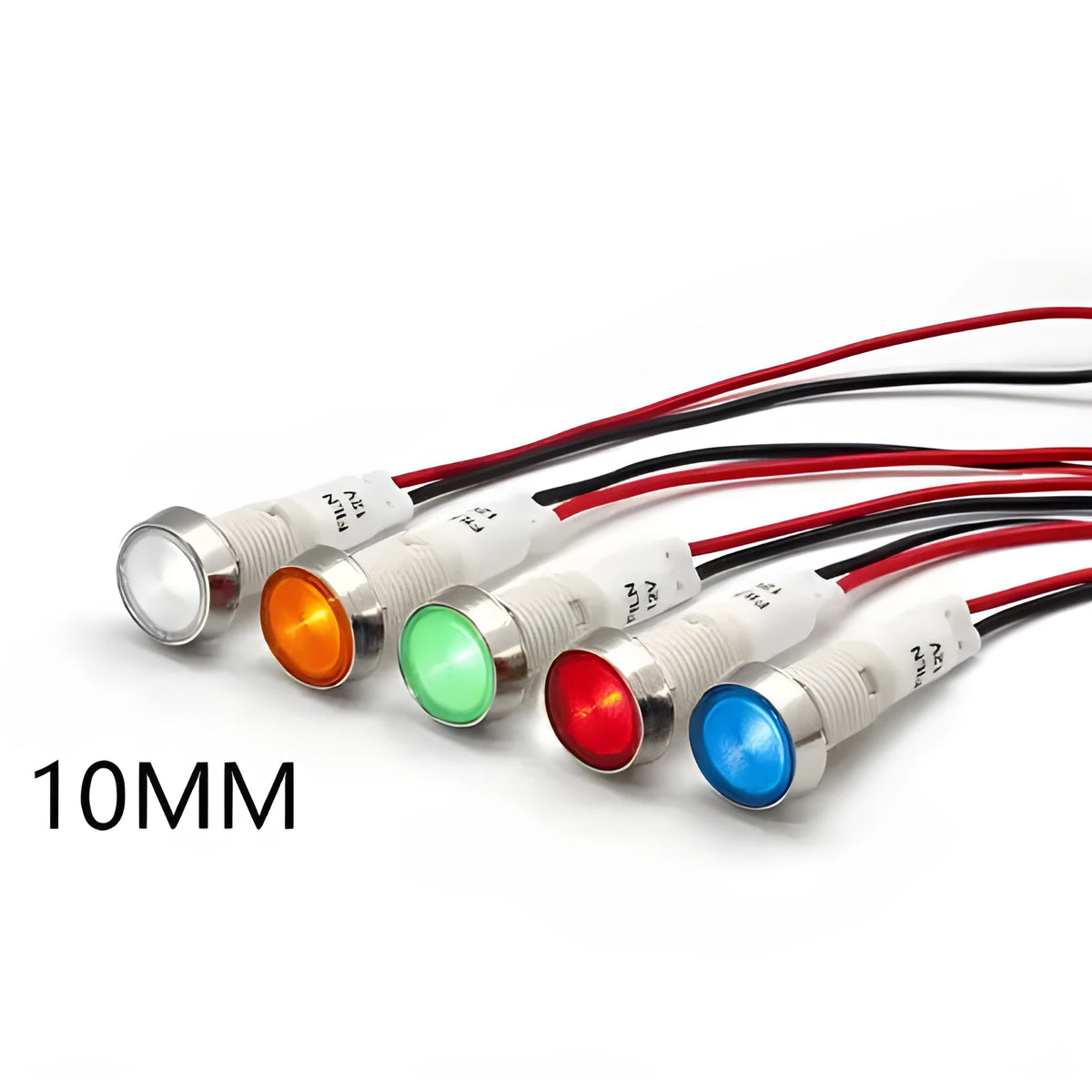 10mm stainless steel edge indicator light with flat end metal in five colour options