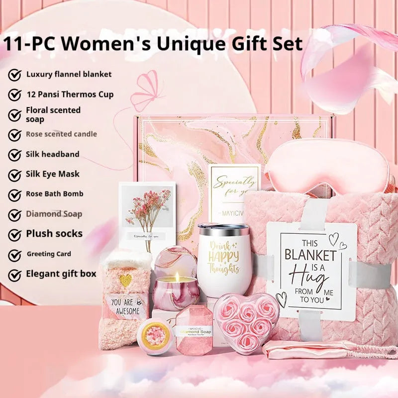 Aromatherapy bath gift set in a modern simplicity style plastic box.