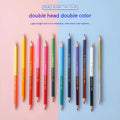 Set of wooden colouring pencils in a pack, showing options for 12 or 24 colours.
