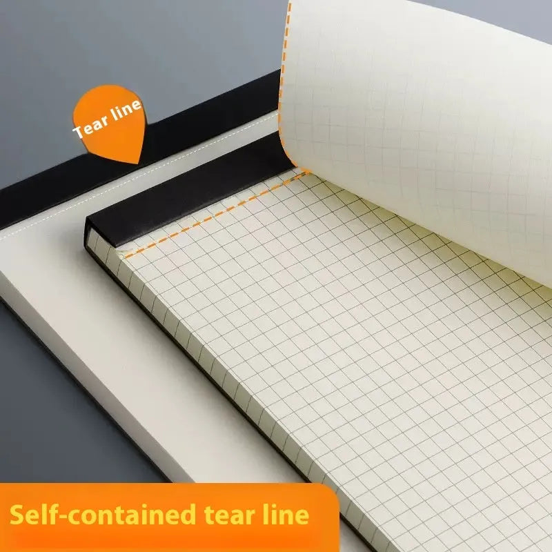 Writing pads in A5, B5 and A4 sizes with tearable pages in blank, grid and lined layout options