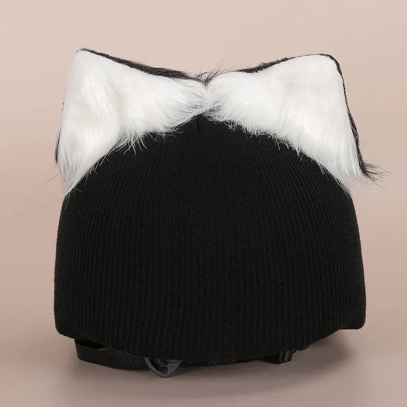 Soft plush cartoon character helmet cover in multiple style options for costumes.