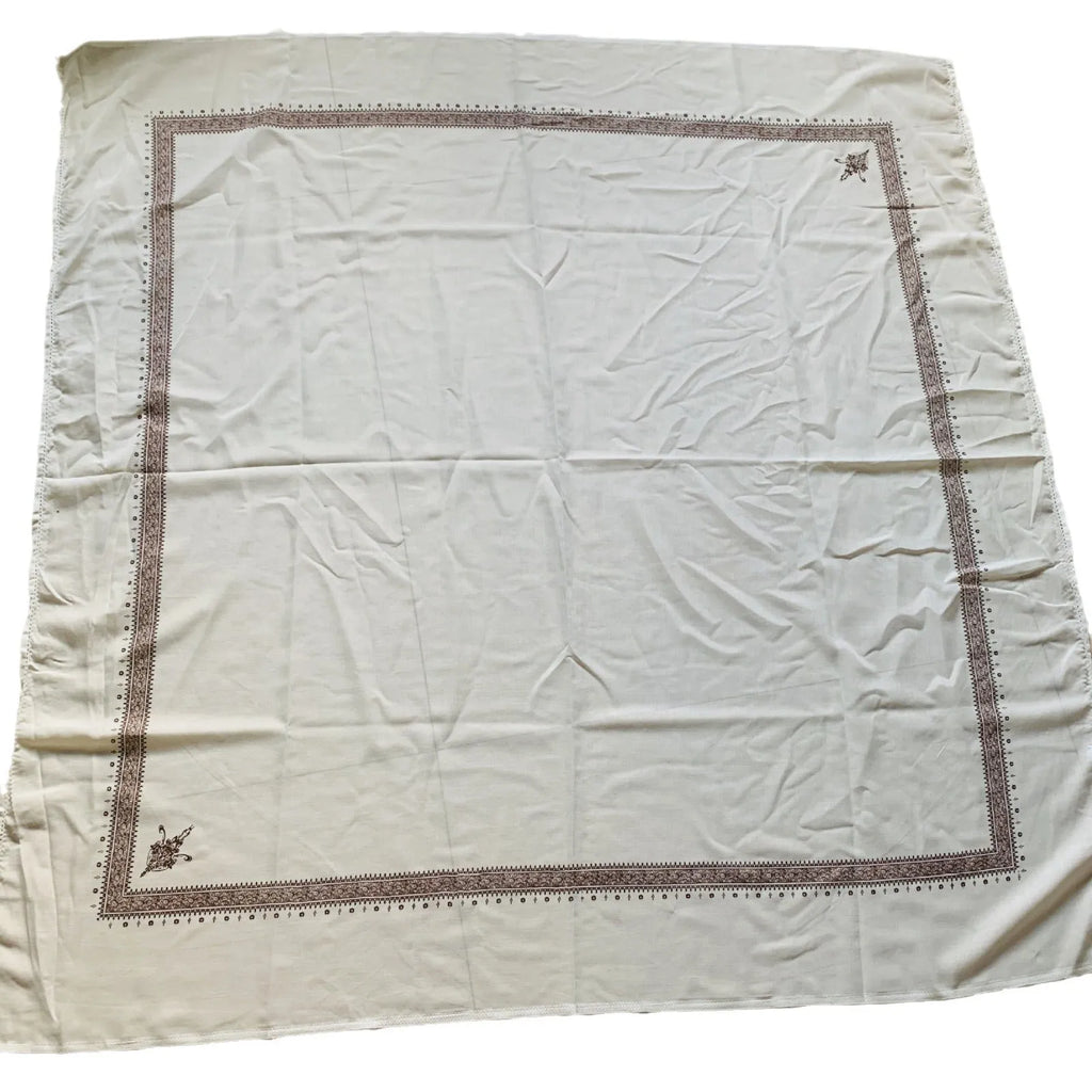 Printed square polyester scarf in a selection of colours, shown flat to display its 138x138 cm dimensions.
