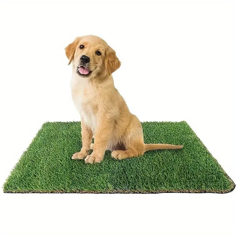 Washable artificial grass dog and cat toilet training mat shown in three sizes.