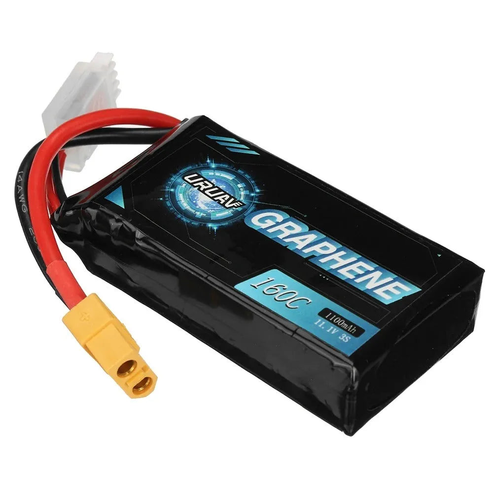 Black rectangular 7.4V 1200mAh lithium battery for remote control cars and model boats