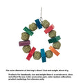 Decorative straw ball ring chew toy for small pets like hamsters, shown in sequin and applewood designs.