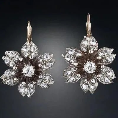 Silver electroplated alloy earrings with retro creative design for women's fashion jewellery