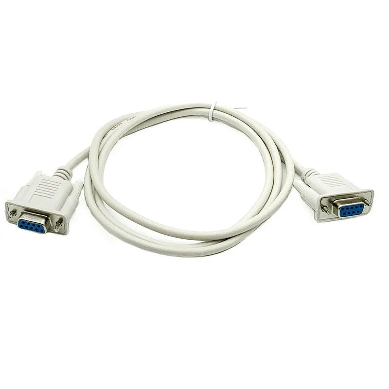 DB9 female to female RS232 crossover serial cable 1.5 metres milky white