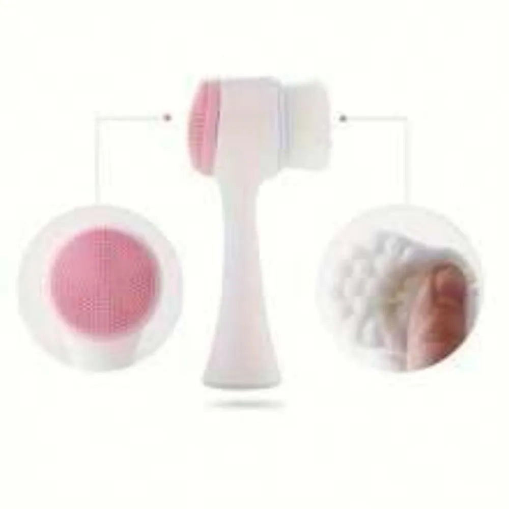 Blue nylon paw brush for dogs and cats on a white background, showing its textured head and handle.