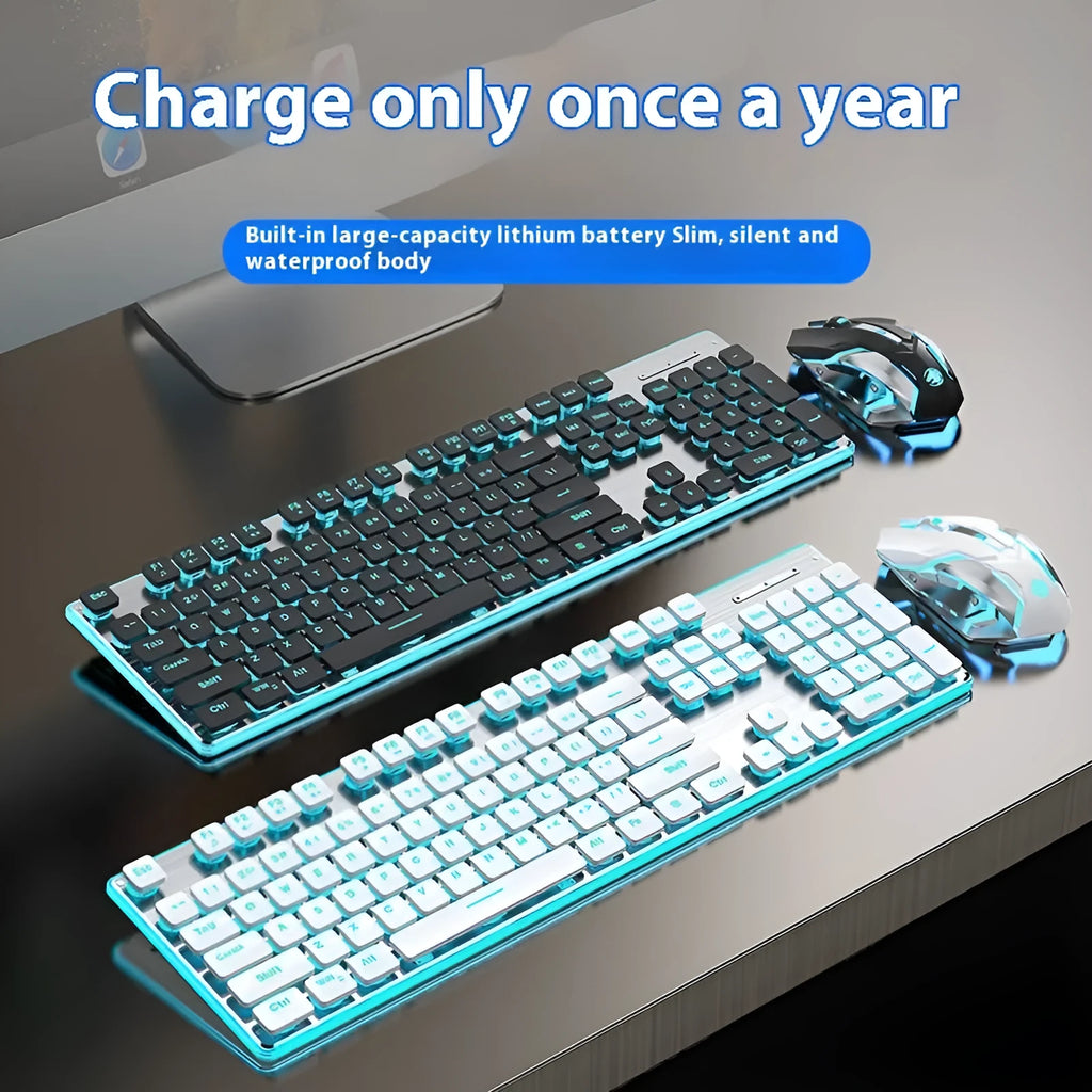 Wireless Bluetooth keyboard with mute button and backlight in cherry blossom pink or white options