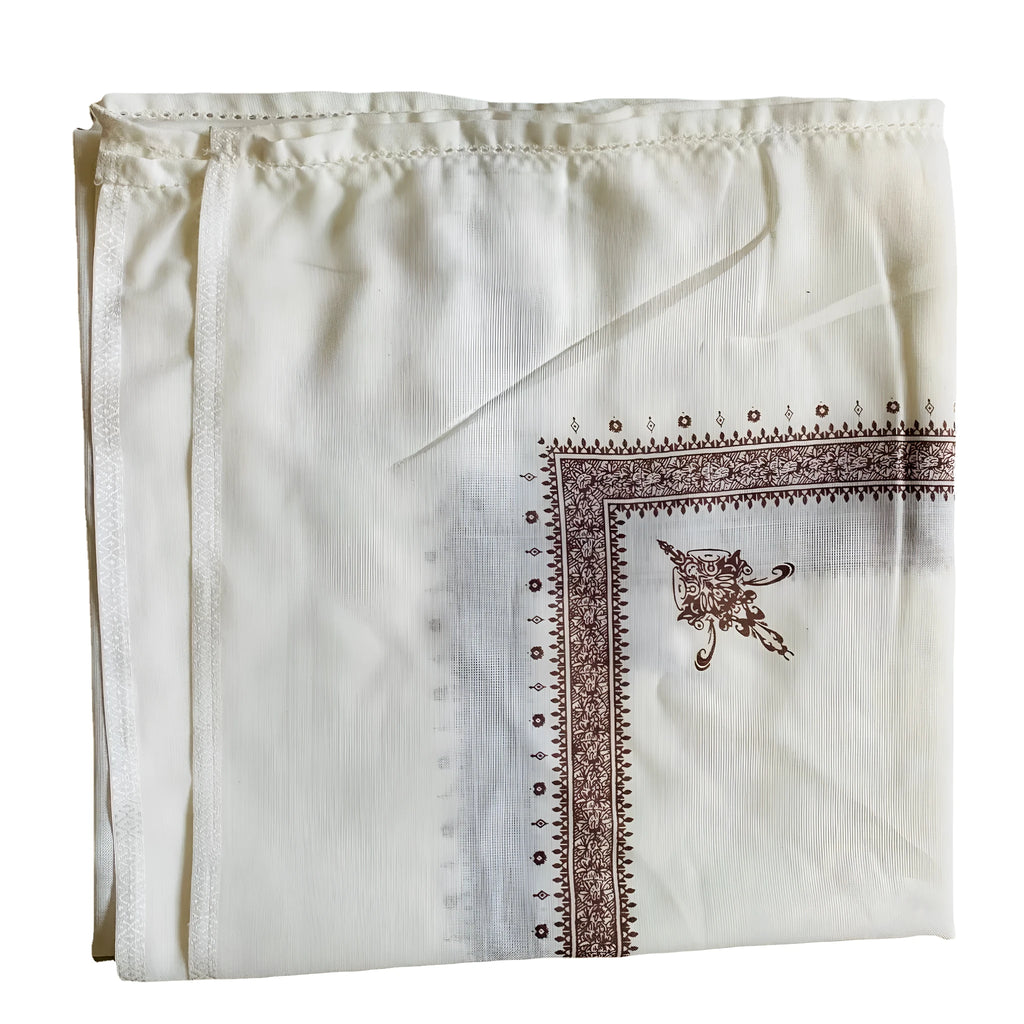 Printed square polyester scarf in a selection of colours, shown flat to display its 138x138 cm dimensions.