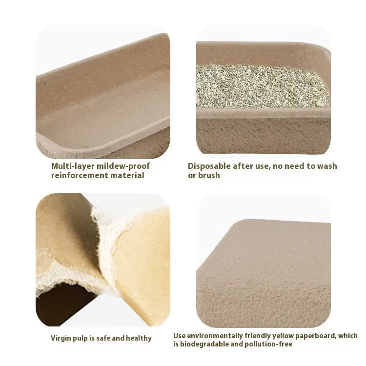 Brown disposable waterproof cat litter box environmentally friendly degradable material