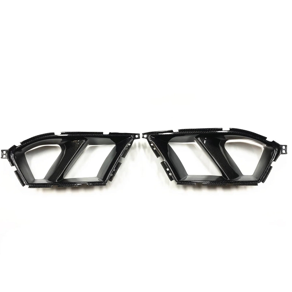 Dry carbon fibre front bumper grille for BMW M3 M4 G80 G82 models in black with 3K weave